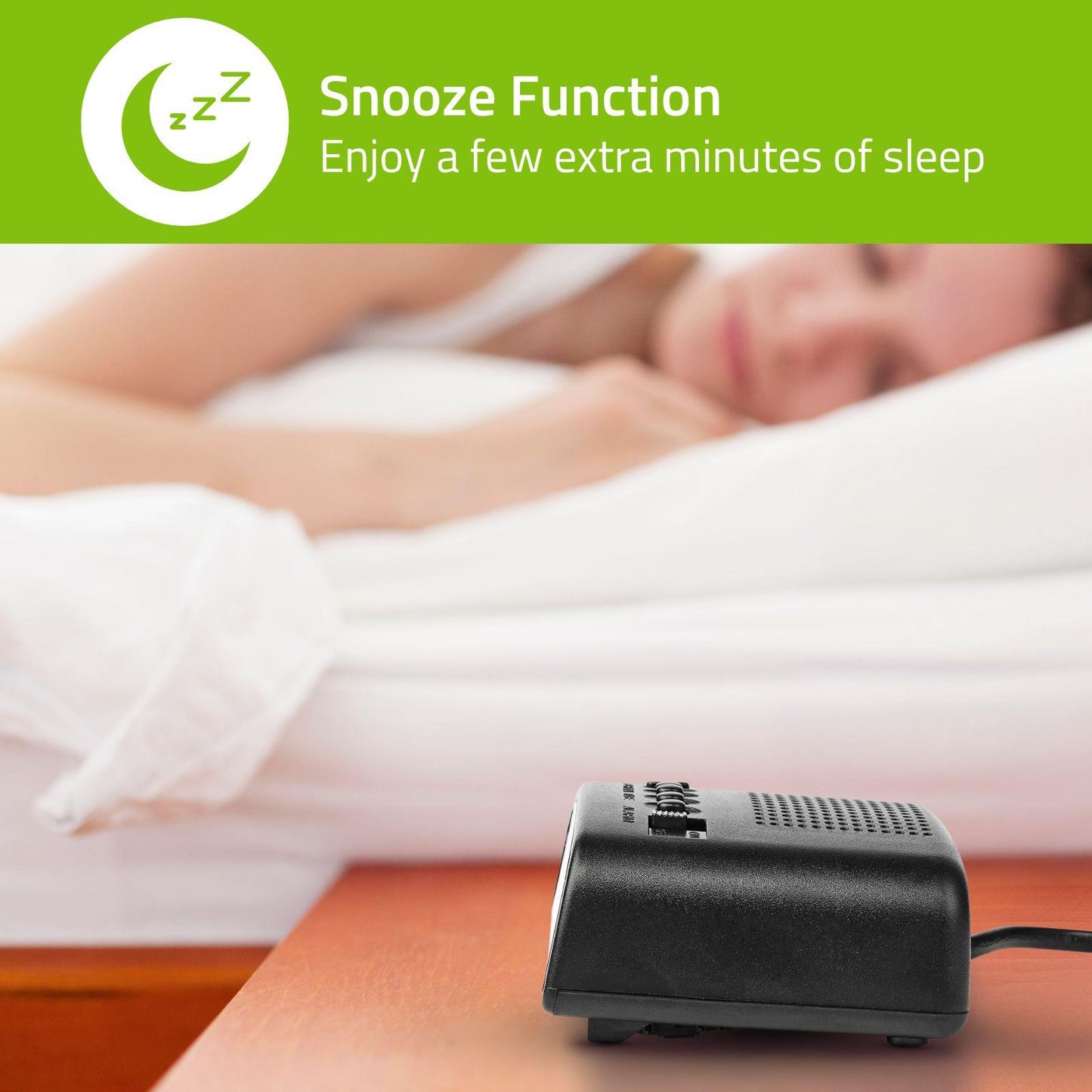 Nedis Digital Desk Alarm Clock | LED Display | Snooze function | No | Black