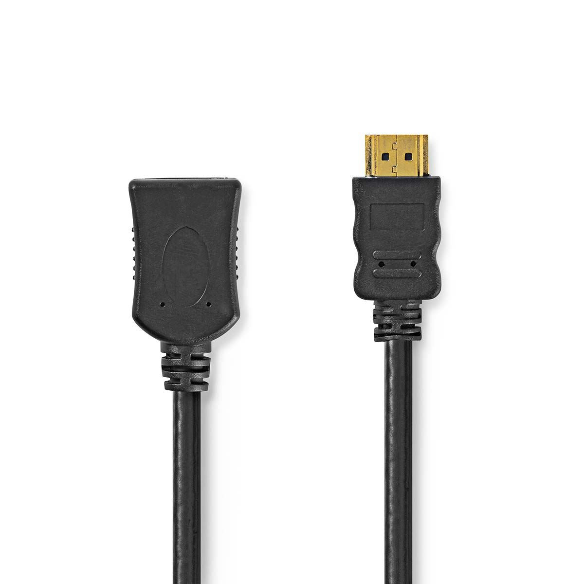 Nedis High Speed HDMI™ Cable with Ethernet | HDMI™ Connector | HDMI™ Output | 4K@60Hz | ARC | 10.2 Gbps | 1.00 m | Round | PVC | Black | Label