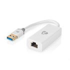 Nedis USB Network Adapter | USB 3.2 Gen 1 | 1 Gbps | USB-A Male | RJ45 Female | 0.20 m | Round | Gold Plated | Bare Copper | White | Box