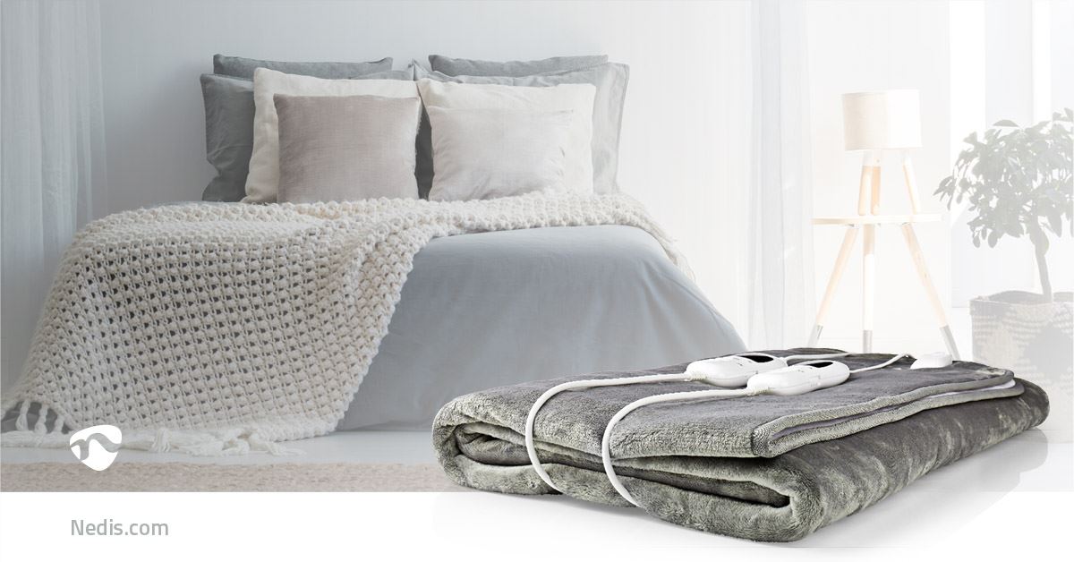 Nedis Electric Blanket | Underblanket | 2 Persons | 160 x 140 cm | 9 Heat Settings | Washable | Overheating protection | Digital control | Fleece / Polyester