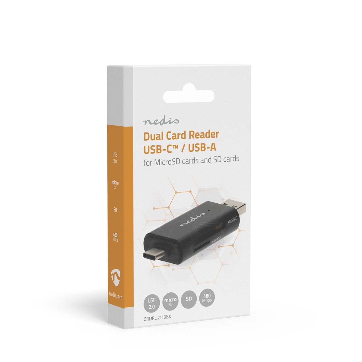 Nedis Card Reader | microSD (TF) / microSDHC (TF) / microSDXC (TF) / SD / SDHC / SDXC | USB 2.0