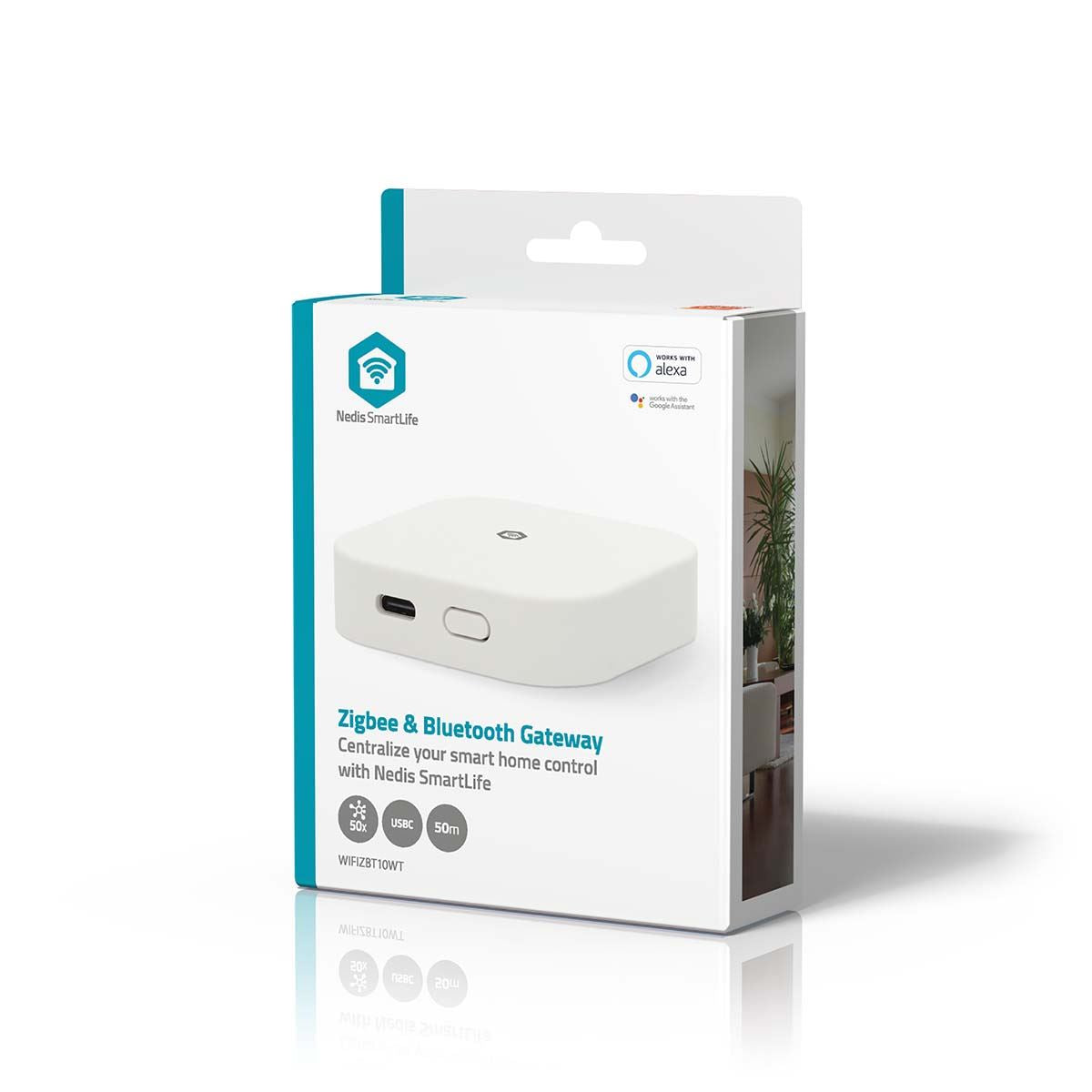 Nedis SmartLife Gateway | Bluetooth® / Zigbee 3.0 | 50 Devices | USB Powered | Android™ / IOS | White