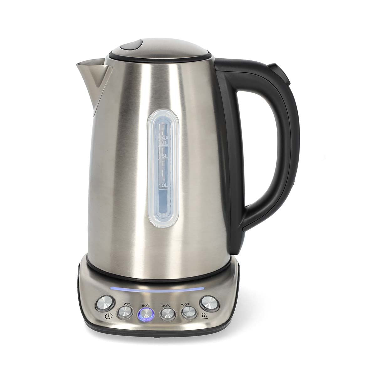 Nedis SmartLife Electric Kettle | Wi-Fi | 1.7 l | Stainless Steel | 70,80,90,100 °C | Temperature indicator | Rotatable 360 degrees | Concealed heating element | Strix® controller | Android™ / IOS