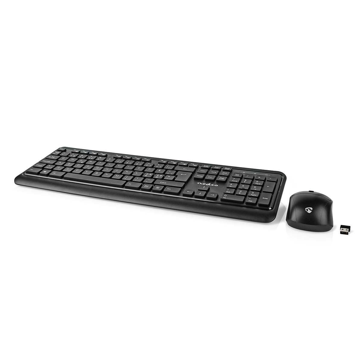 Nedis Mouse and Keyboard Set | Wireless | Mouse and keyboard connection: USB | 800 / 1200 / 1600 dpi | Adjustable DPI | QWERTY | ND Layout