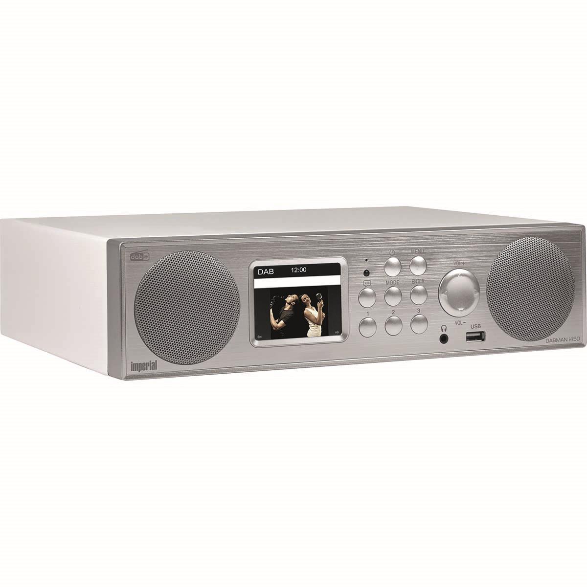 Imperial DABMAN i450 Hybrid Stereo Radio DAB+ / FM / Internet /Bluetooth White-Silver