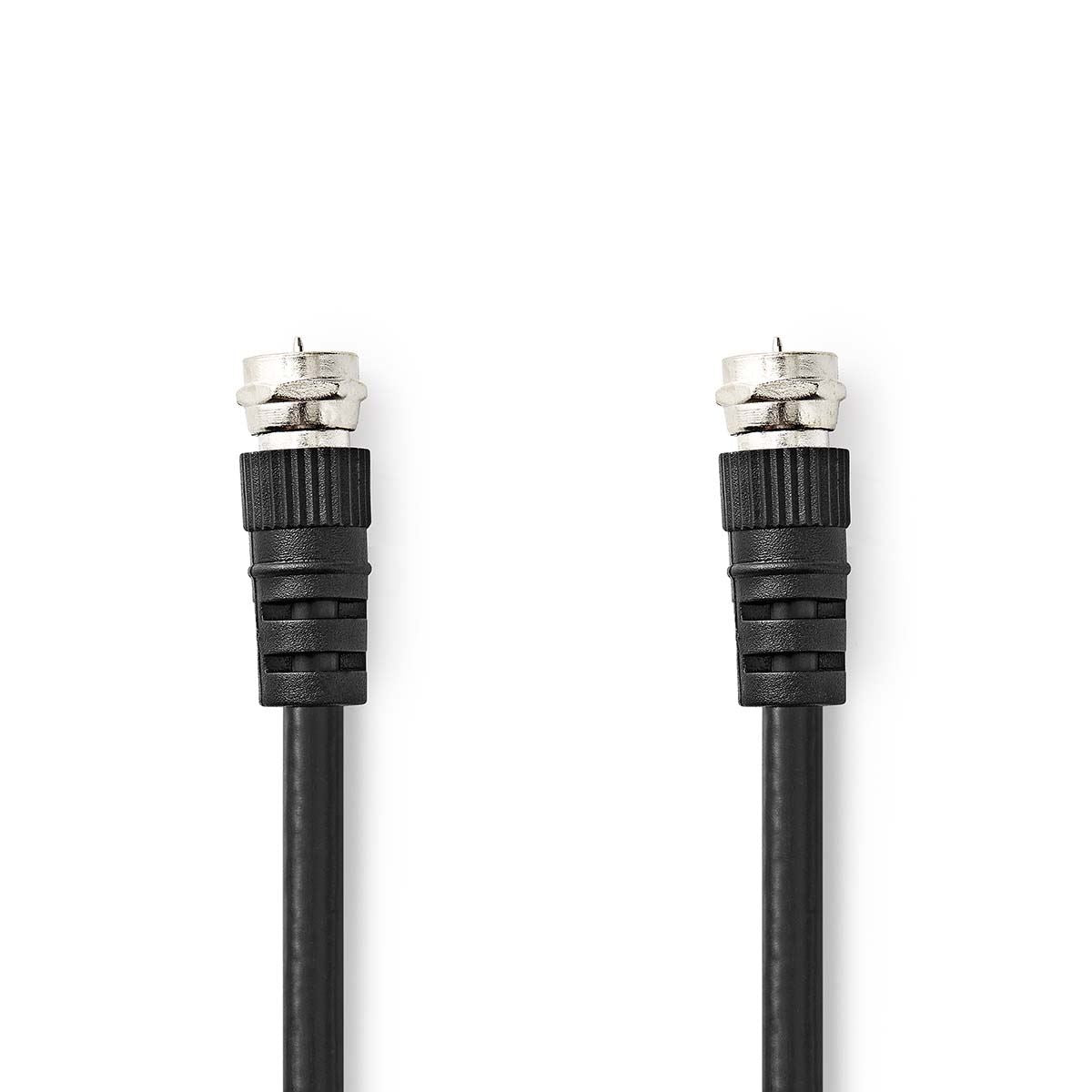 Nedis Satellite & Antenna Cable | F Male | F Male | Nickel Plated | 75 Ohm | Double Shielded | 1.50 m | Round | PVC | Black | Label