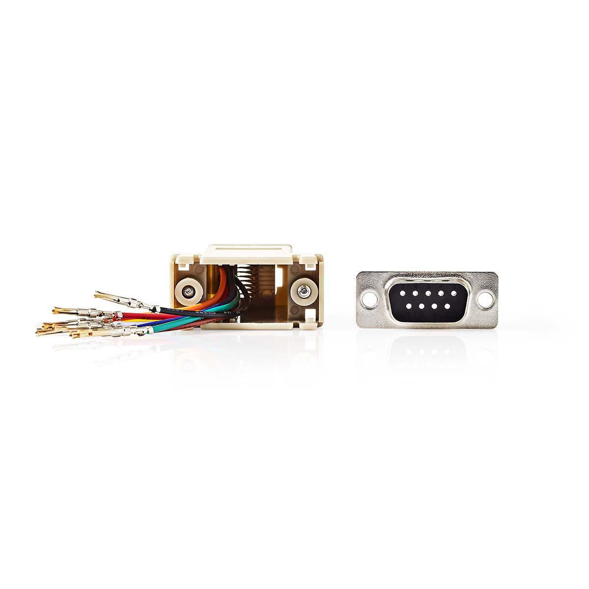 Nedis Serial Adapter | Adapter | D-SUB 9-Pin Female | RJ45 Female | Nickel Plated | Ivory | Box