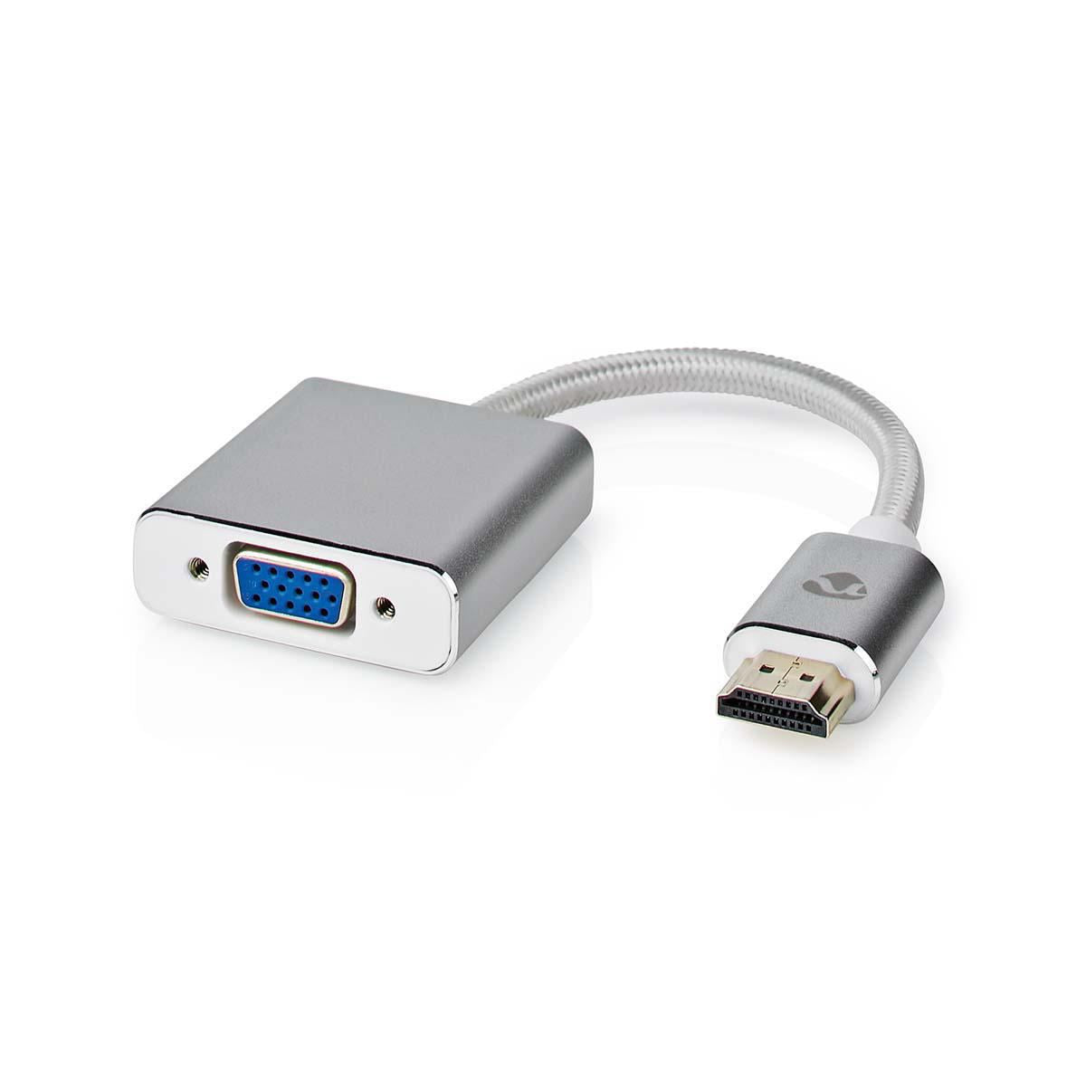 Nedis VGA Adapter | HDMI™ Connector | VGA Female | Gold Plated | Straight | Aluminium | Silver | Cover Window Box