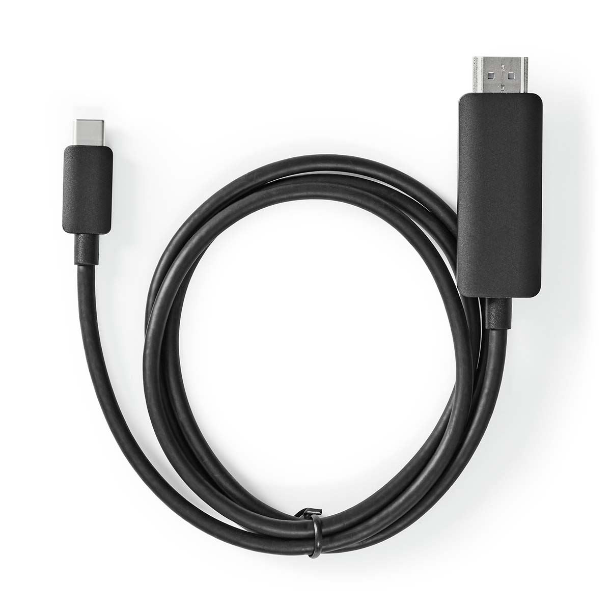 Nedis USB-C™ Adapter | USB 3.2 Gen 1 | USB-C™ Male | HDMI™ Connector | 4K@60Hz | 2.00 m | Round | Nickel Plated | PVC | Black | Box