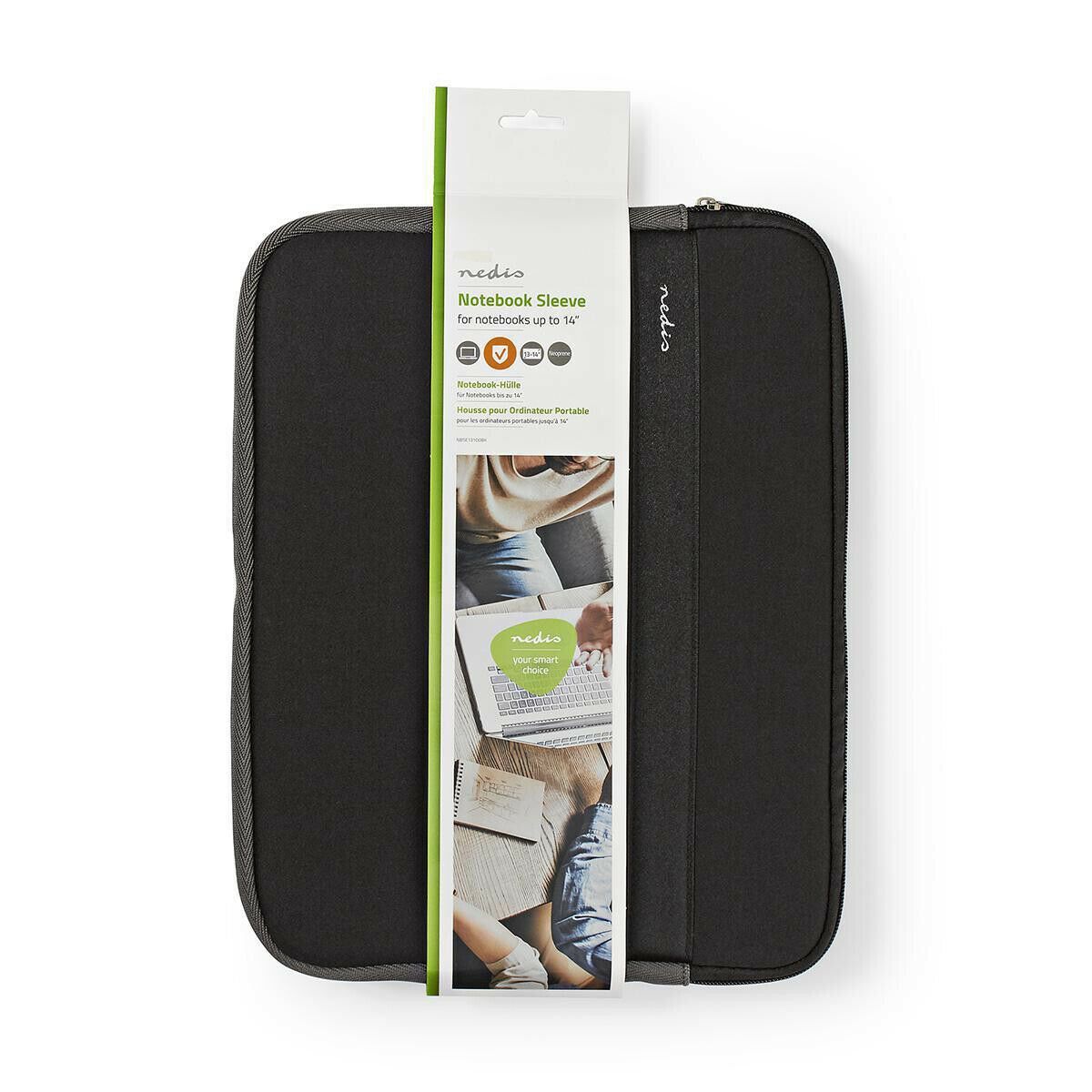 Nedis Notebook Sleeve | 13 - 14 " | Neoprene | Anthracite / Black | 20 mm | 270 mm | 335 mm