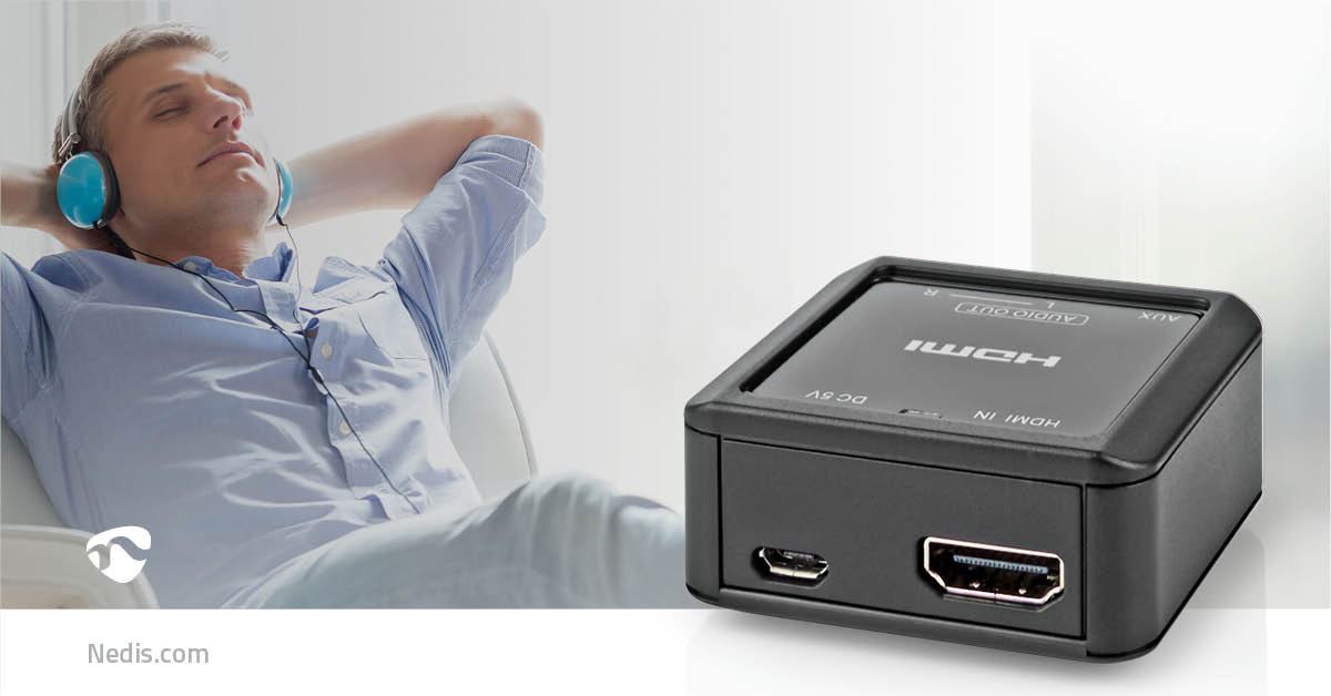 Nedis Digital Audio Converter | 1-way | Connection input: HDMI™ Input | Connection output: 2x (2x RCA Female) / 3.5 mm | Automatic | Anthracite