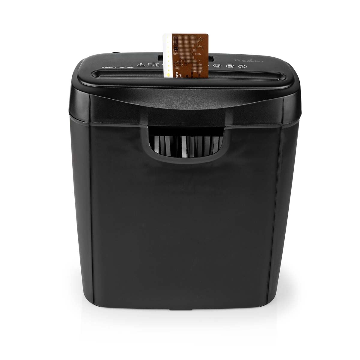 Nedis Paper Shredder | Strip Cut | 6x A4 pages | 10 l | Safety standard: DIN 2 | 190 W | Black