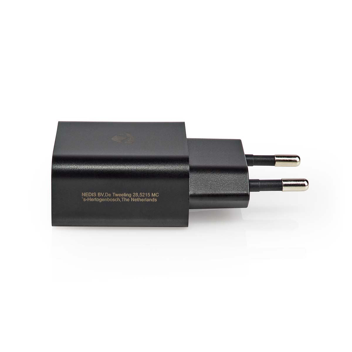 Nedis Wall Charger | 12 W | Quick charge feature | 1x 2.4 A | Number of outputs: 1 | USB-A | USB Type-C™ (Loose) Cable | 1.00 m | Single Voltage Output | Black