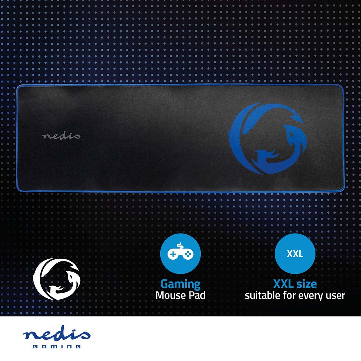 Nedis Gaming Mouse Pad | Microfiber / Rubber | Black