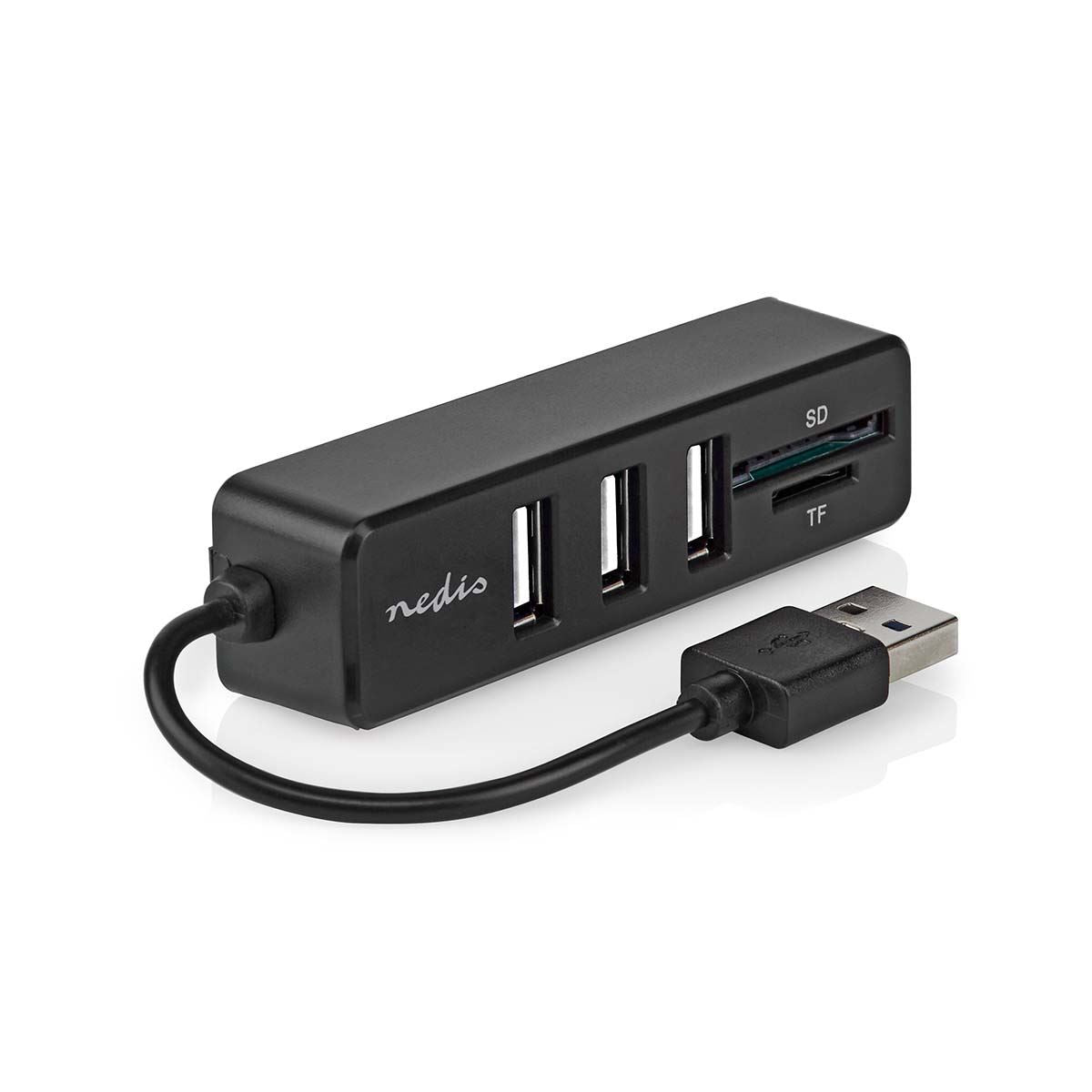Nedis USB Hub | 1x USB-A | 3x USB A Female | 5 port(s) | USB 2.0 | USB Powered | SD & MicroSD