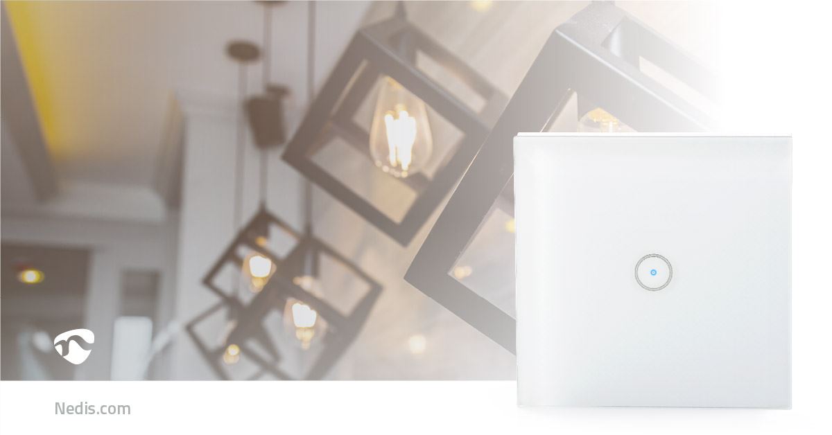 Nedis SmartLife Wall Switch | Wi-Fi | Single | Wall Mount | 1000 W | Android™ / IOS | Glass | White