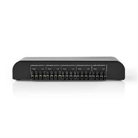 Nedis Speaker Control Switchbox | 4 port(s) | Terminal Screws | Speaker impedance: 4-16 Ohm | Maximum load per channel: 200 W | Aluminium | Black