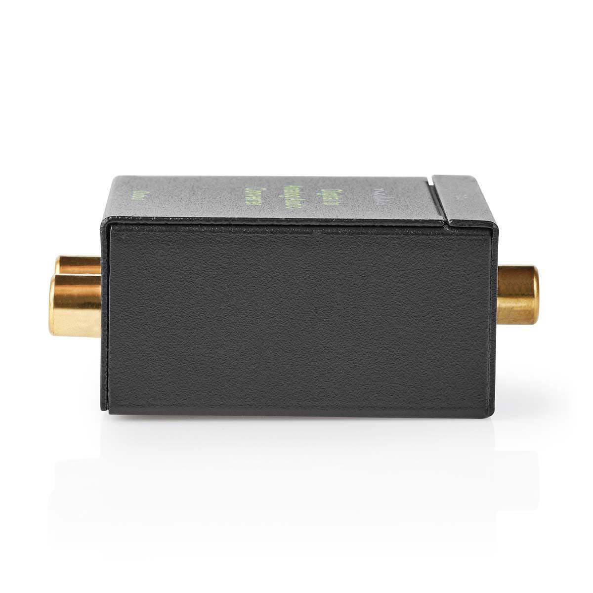 Nedis Digital Audio Converter | 1-way | Connection input: 1x Digital RCA / 1x TosLink | Connection output: 1x (2x RCA) / 1x 3.5 mm | Automatic | Integrated amplifier | Black