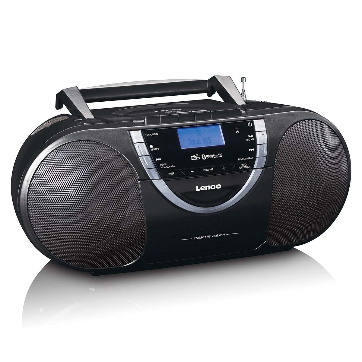 Lenco Portable DAB+ and FM Radio with CD Cassette and Bluetooth Black