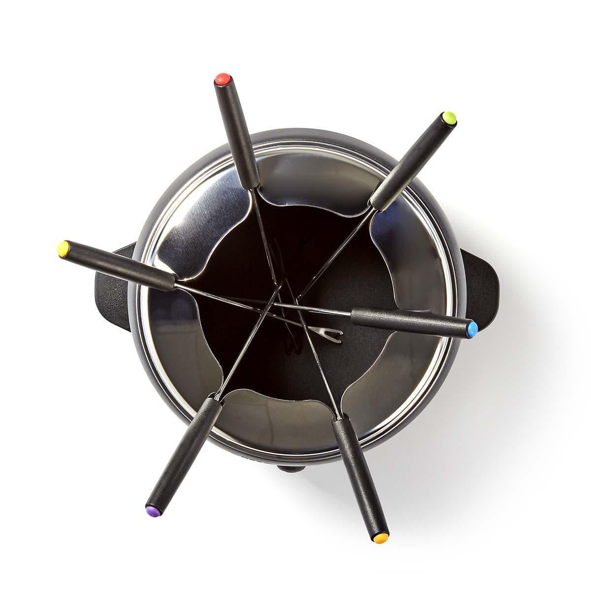Nedis 2.3L Electric Fondue Set with 6 Forks and Adjustable Temperature