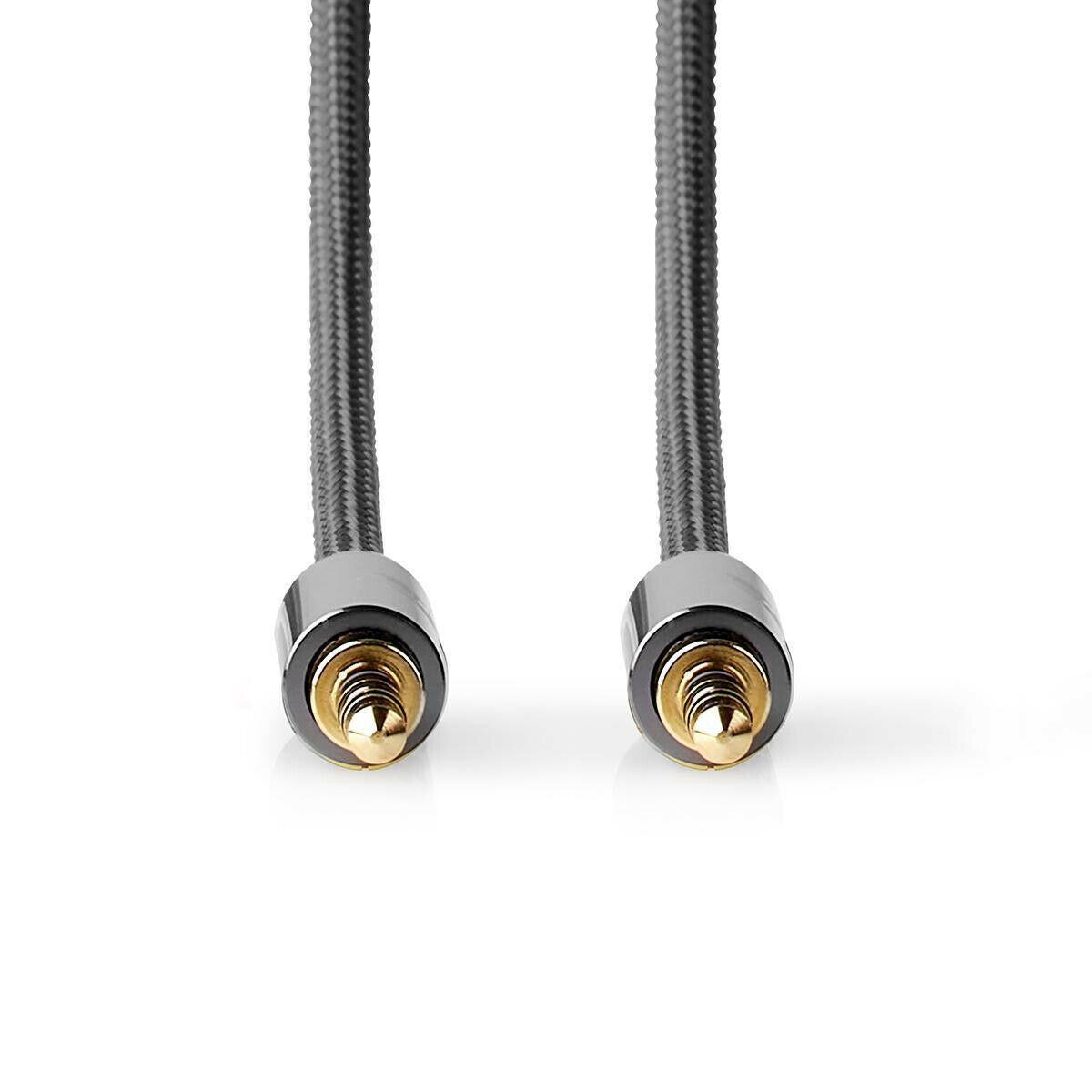 Nedis Stereo Audio Cable | 3.5 mm Male | 3.5 mm Male | Gold Plated | 5.00 m | Round | Grey / Gun Metal Grey | Cover Window Box