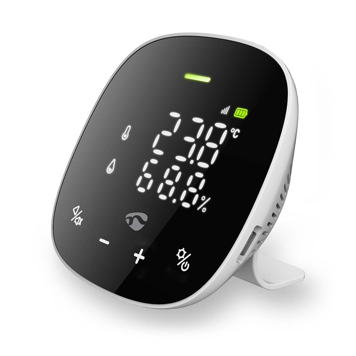 Nedis SmartLife Air Quality Monitor | Wi-Fi | Including display | Carbon Dioxide (CO2) / Humidity / Temperature | Android™ / IOS | Black / White