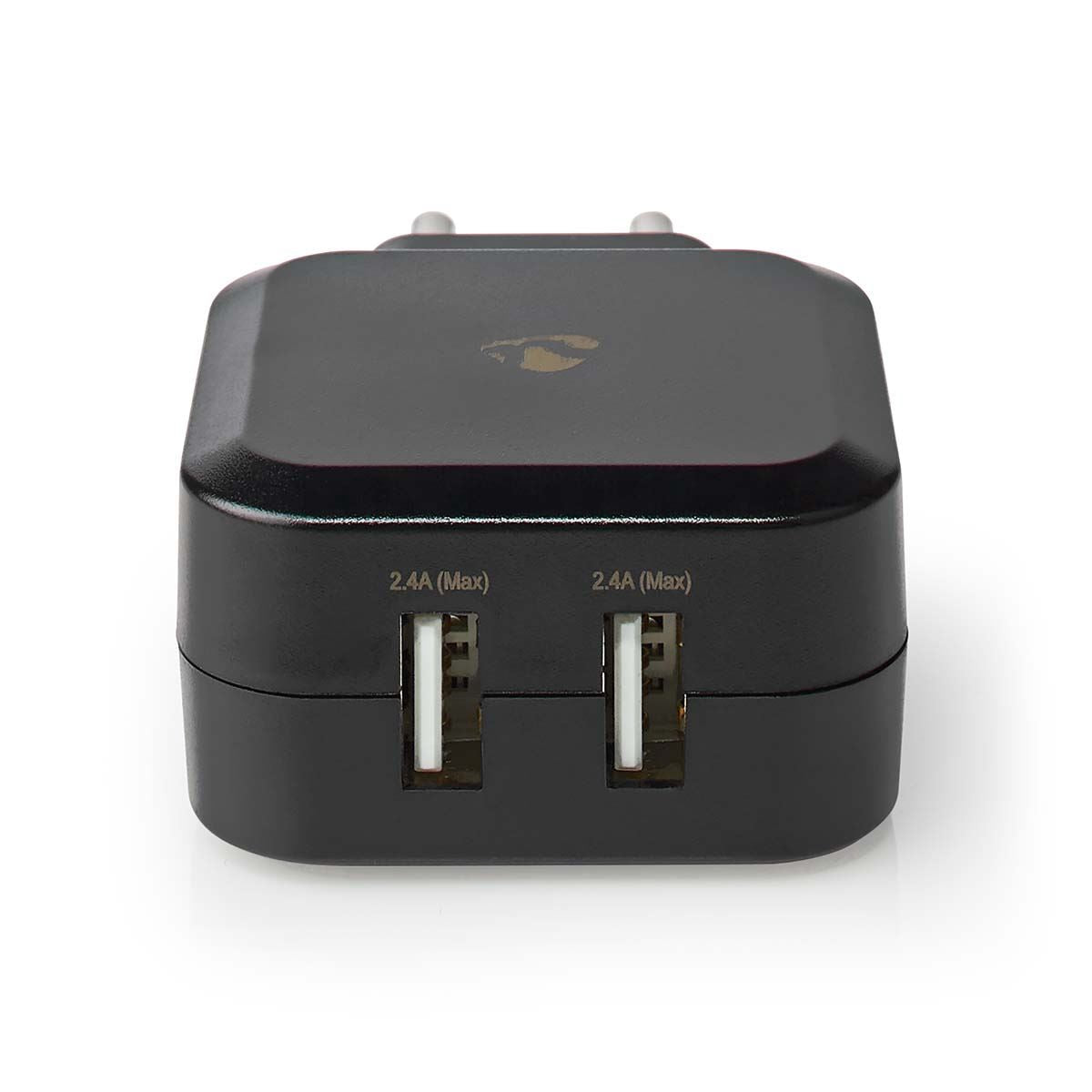 Nedis Wall Charger | 24 W | Quick charge feature | 2x 2.4 A | Number of outputs: 2 | 2x USB-A | No Cable Included | Single Voltage Output | Black