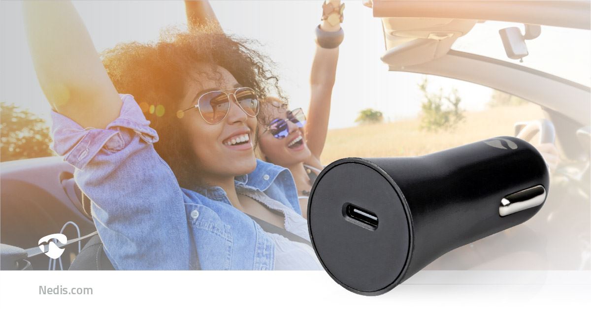Nedis Car Charger | 20 W | 1.67 / 2.22 / 3.0 A | Number of outputs: 1 | Port type: USB-C™ | Automatic Voltage Selection