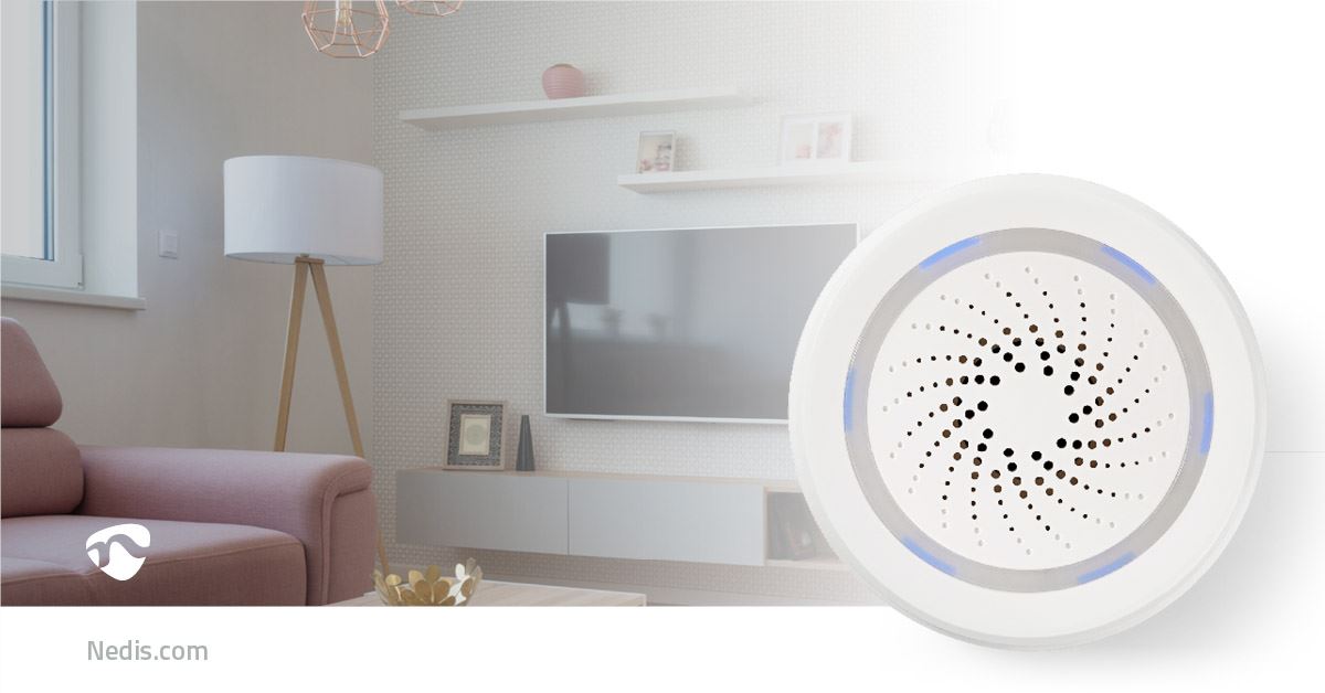 Nedis SmartLife Siren | Wi-Fi | Mains Powered | 8 Sounds | 85 dB | Android™ / IOS | White