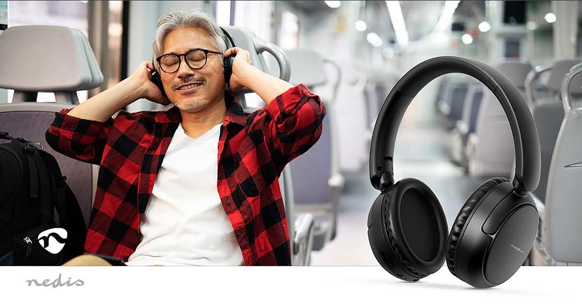 Nedis Wireless Over-Ear Headphones | Maximum battery play time: 12 hrs | Built-in microphone | Press Control | Voice control support | Volume control | Black