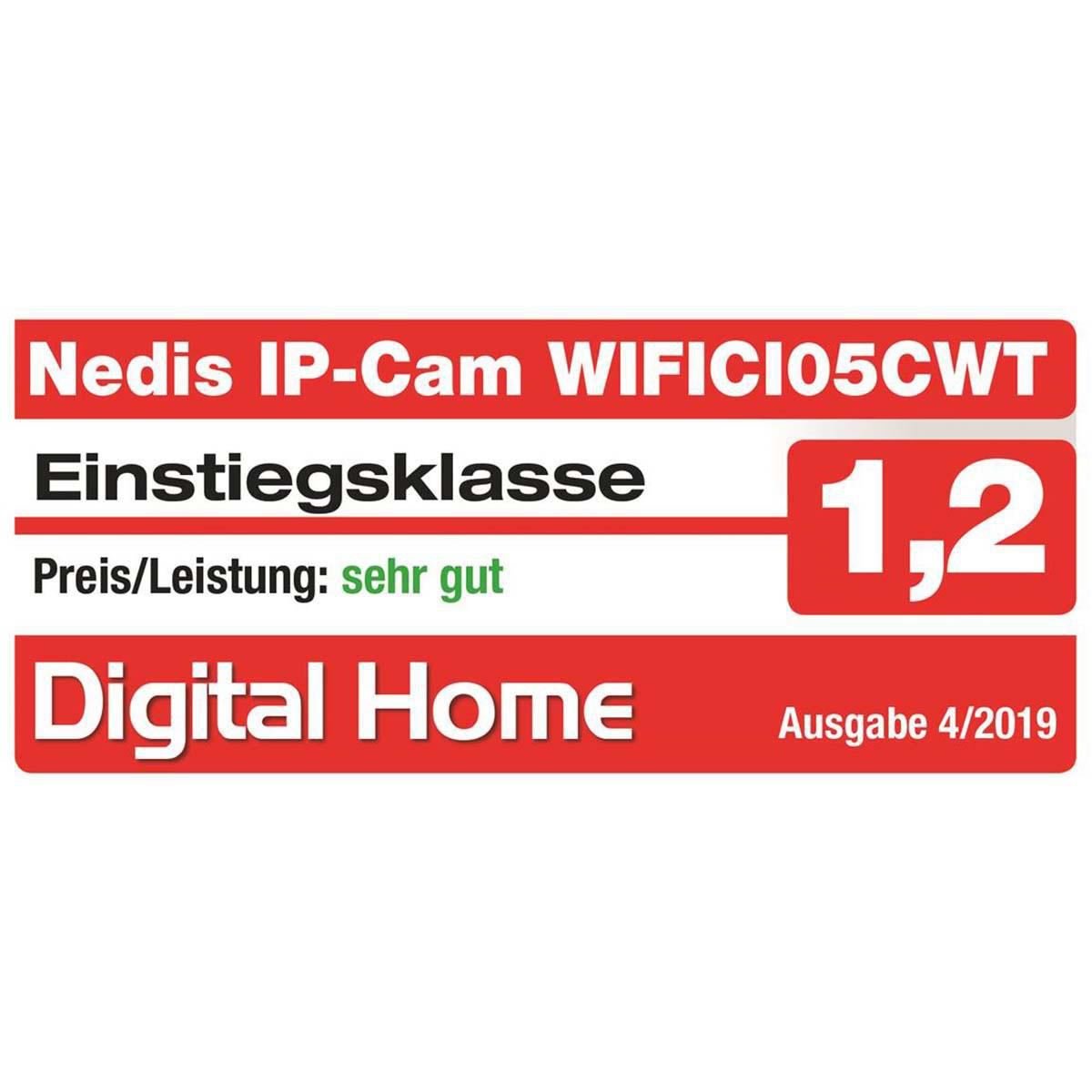 Nedis SmartLife Indoor Camera | Wi-Fi | HD 720p | Cloud Storage (optional) / microSD (not included) | With motion sensor | Night vision | White