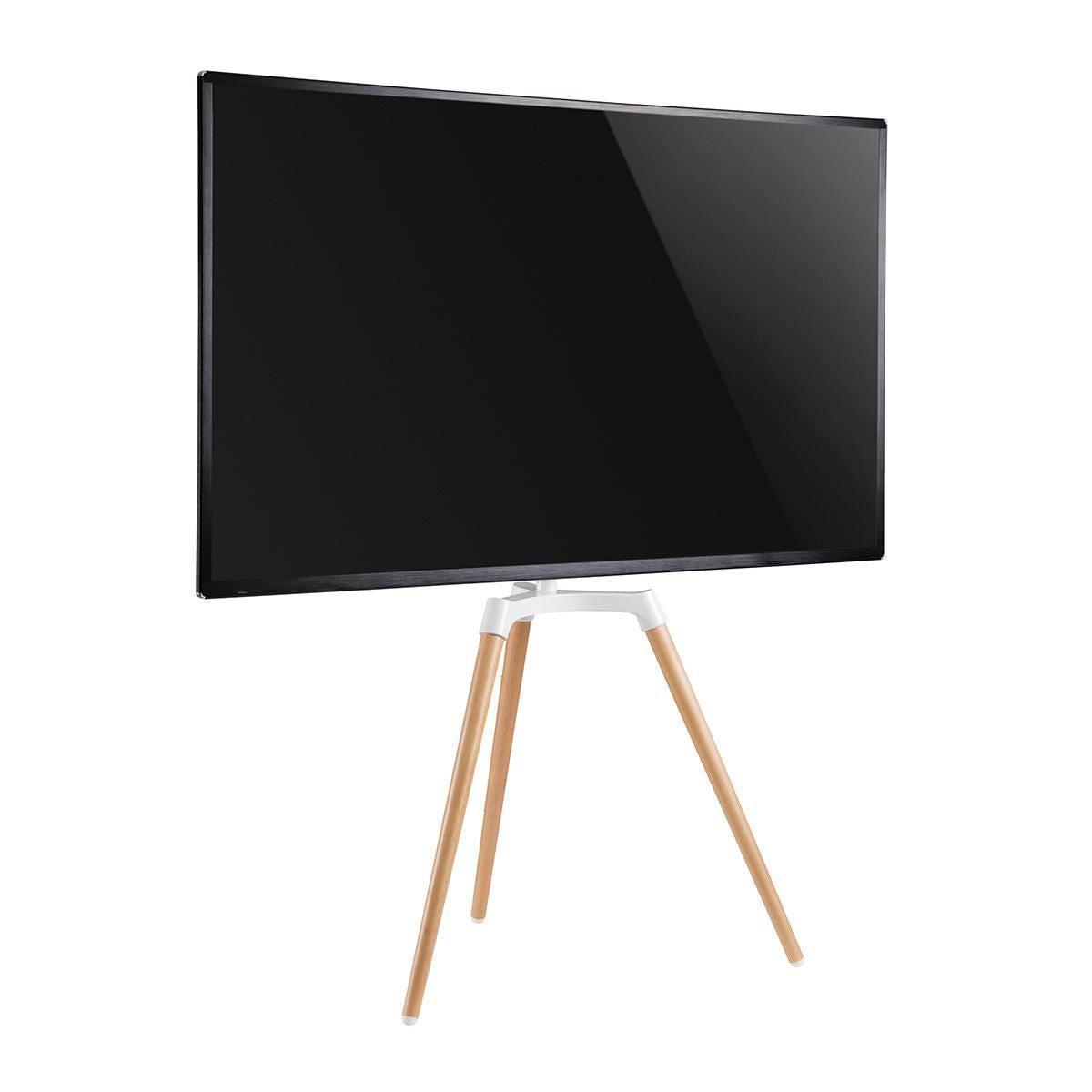 Nedis TV Floor Stand | 50 - 65 " | Maximum supported screen weight: 35 kg | Scandinavian Design | Rotatable | Anti-tip strap | Snap-lock | Aluminium / Steel | White