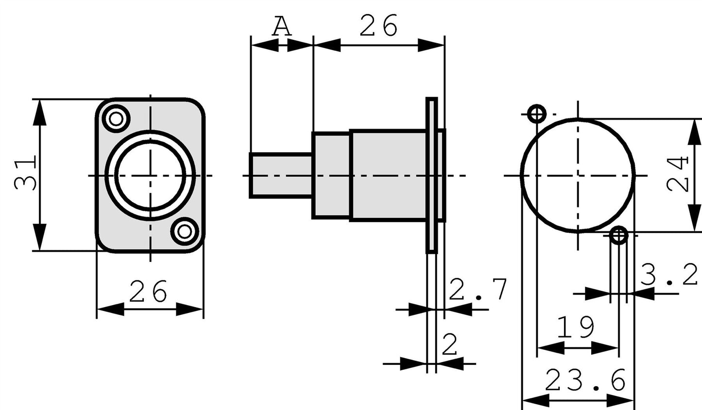 Neutrik Reversible USB 2.0 gender changer (type A and B), Nickel D-housing