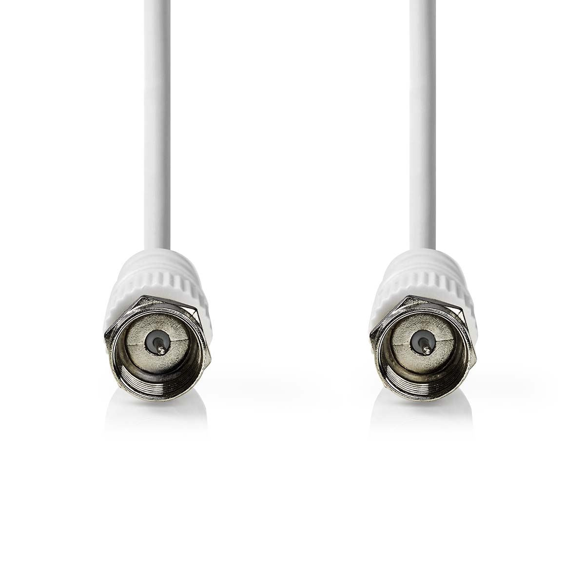Nedis Satellite & Antenna Cable | F Male | F Male | Nickel Plated | 75 Ohm | Double Shielded | 1.50 m | Round | PVC | White | Label