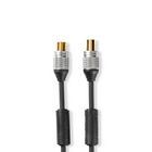 Nedis Coax Cable | IEC (Coax) Male | IEC (Coax) Female | Gold Plated | 75 Ohm | Double Shielded | 10.0 m | Round | PVC | Anthracite | Clamshell