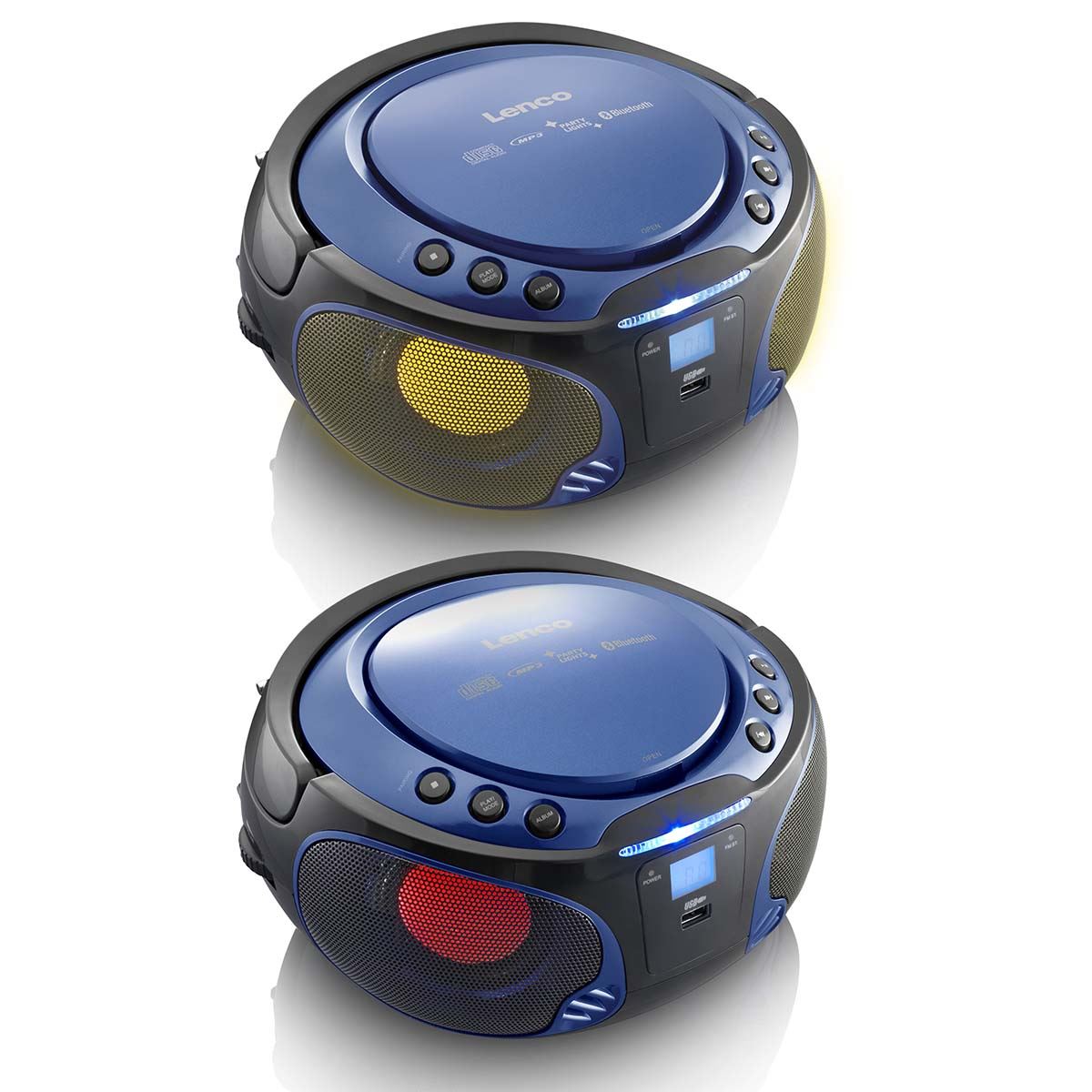 Lenco SCD-550BU Portable FM Radio CD/MP3/USB/Bluetooth® Player with LED lighting Blue