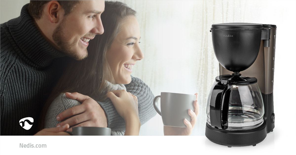 Nedis Coffee Maker | Filter Coffee | 1.25 l | 10 Cups | Keep warm feature | Black