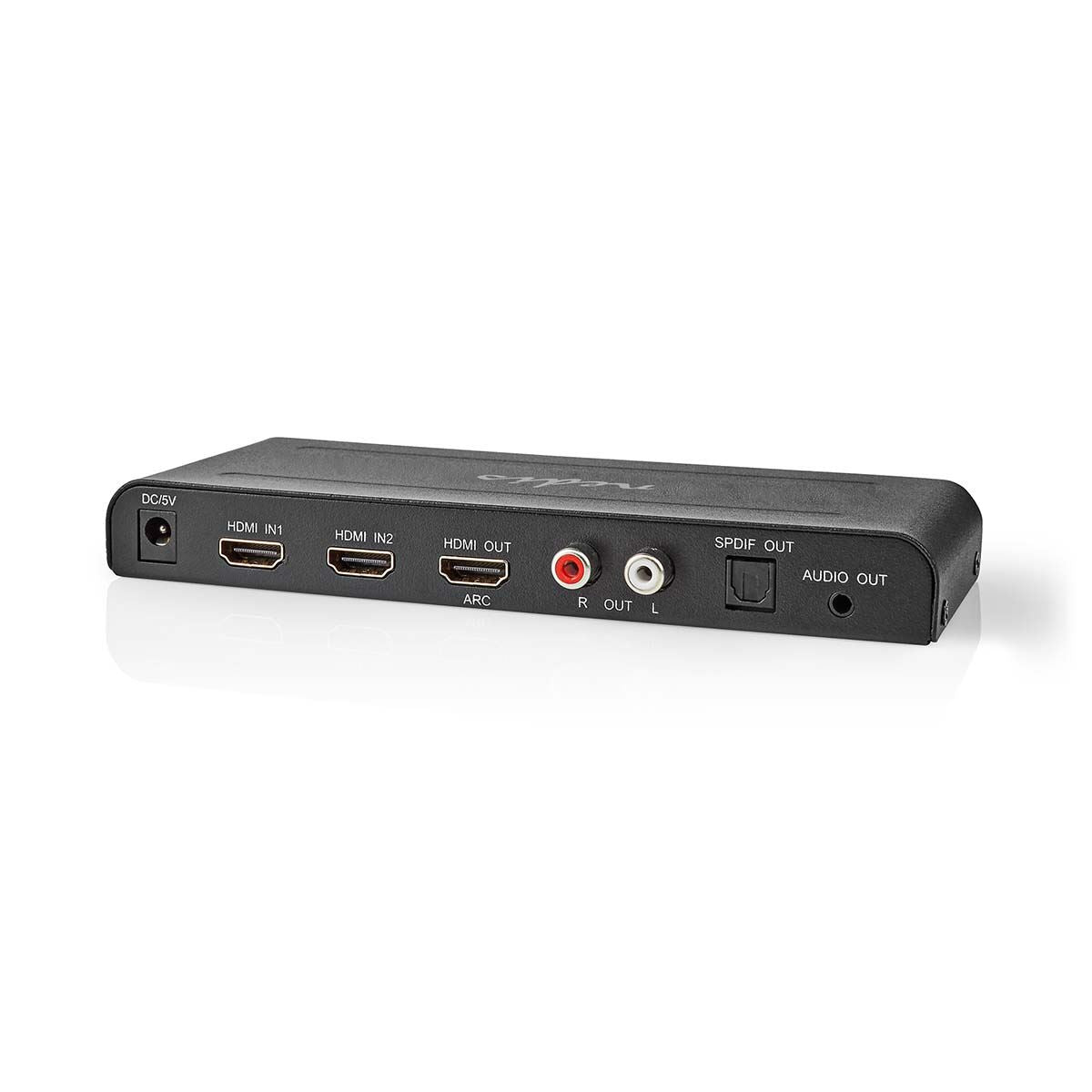 Nedis HDMI™ Extractor | 2x HDMI™ Input | TosLink Female / 1x HDMI™ Output / 2x RCA / 3.5 mm | Maximum resolution: 4K@60Hz | 18 Gbps | Metal | Anthracite | Box