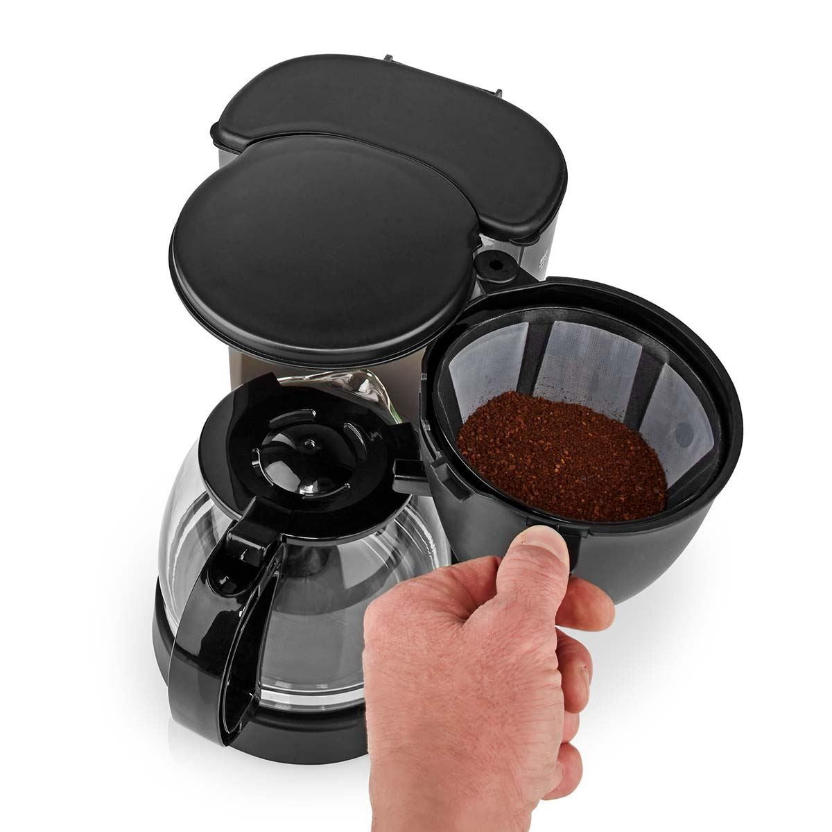 Nedis Coffee Maker | Filter Coffee | 1.25 l | 10 Cups | Keep warm feature | Black