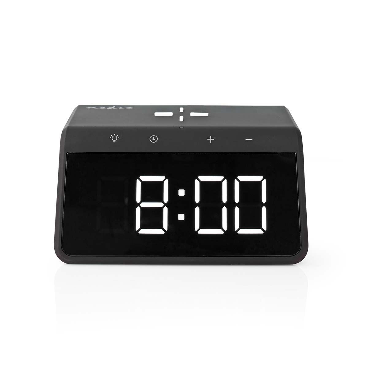Nedis Alarm clock with wireless charging | Qi certified | 5 / 7.5 / 10 / 15 W | USB-A Male | Night Light | 2 Alarm Times | Snooze function