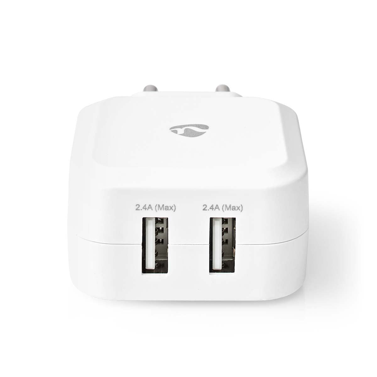 Nedis Wall Charger | 24 W | Quick charge feature | 2x 2.4 A | Number of outputs: 2 | 2x USB-A | No Cable Included | Single Voltage Output | White