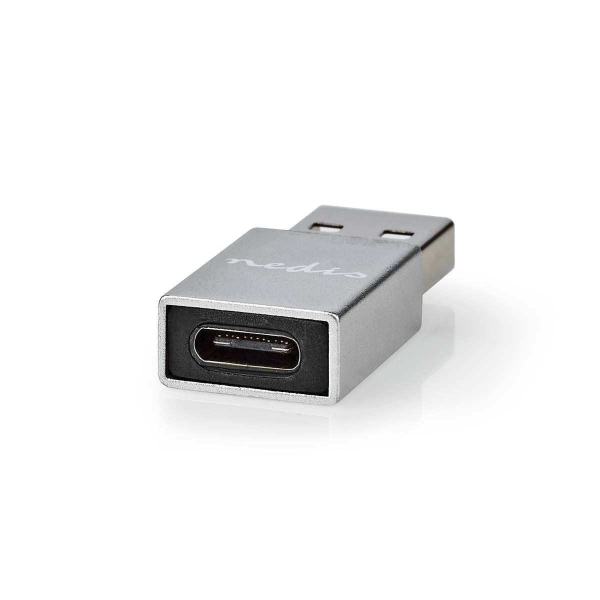 Nedis USB-A Adapter | USB 3.2 Gen 1 | USB-A Male | USB-C™ Female | 5 Gbps | Round | Nickel Plated | Black | Box