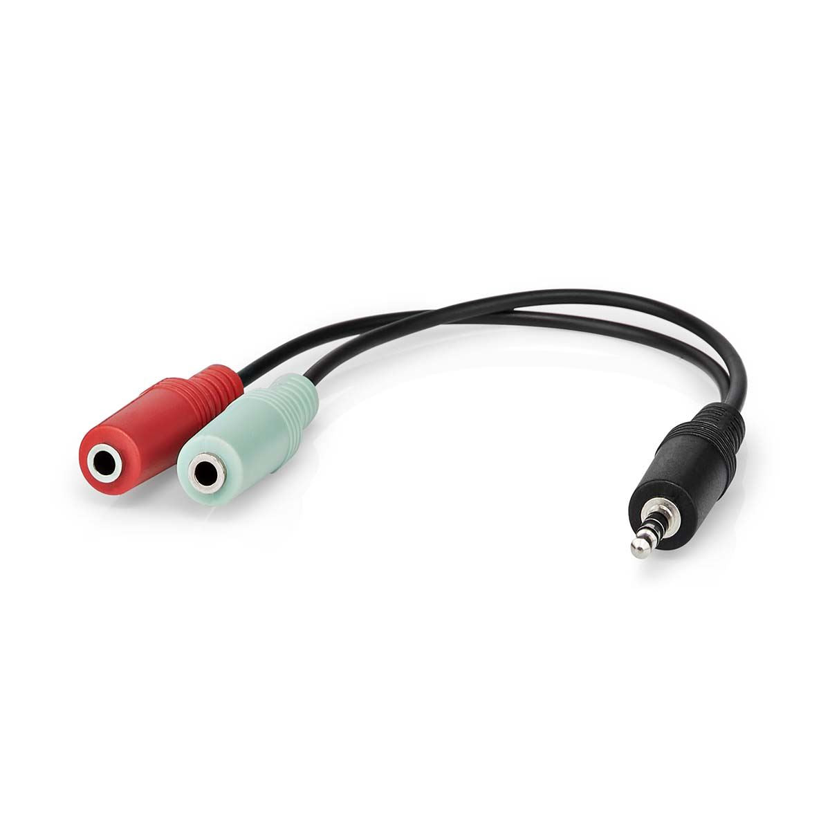 Nedis Stereo Audio Cable | 3.5 mm Male | 2x 3.5 mm Female | Nickel Plated | 0.20 m | Round | Anthracite | Box