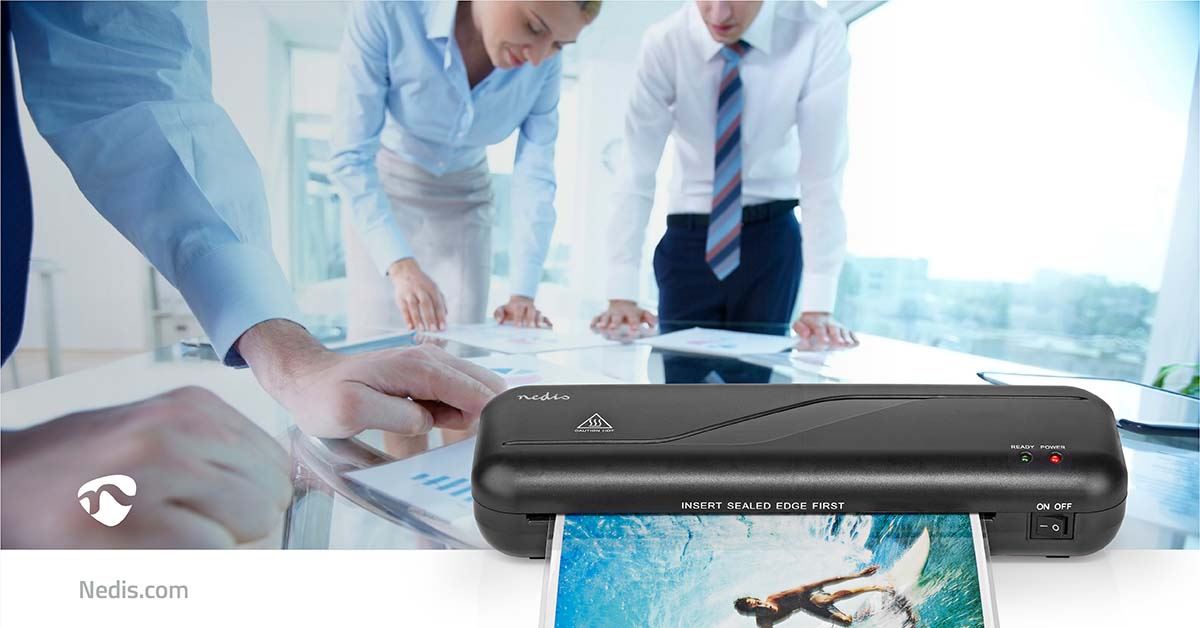 Nedis Laminator | Hot | A4 | 230 mm/min | Auto switch off | Mains Powered | Black
