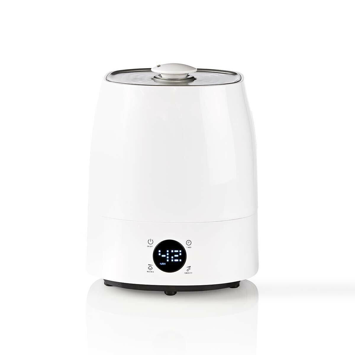 Nedis Air Humidifier | 110 W | With Cool and Warm Mist | 5.5 l | Hygrometer | Timer | Suitable for space up to: 50 m² | Grey / White