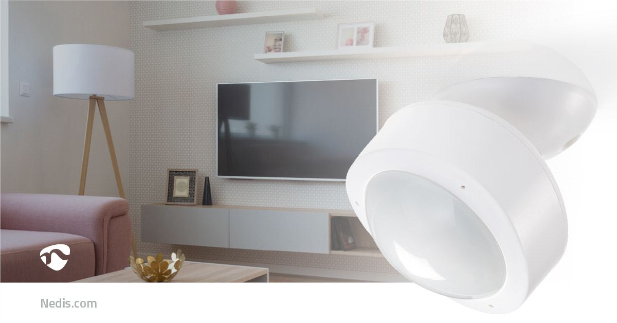 Nedis SmartLife Motion Sensor | Wi-Fi | Battery Powered / Mains Powered | Detector angle: 120 ° | Detector range: 10.0 m | White