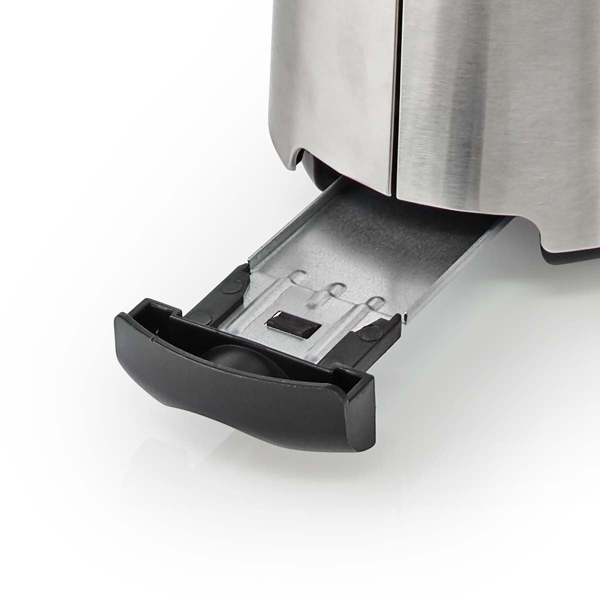 Nedis Toaster | Stainless Steel Series | 2 Bread Slices | 1 Long Slot | Browning levels: 6 | Defrost feature | Bun rack | Aluminium