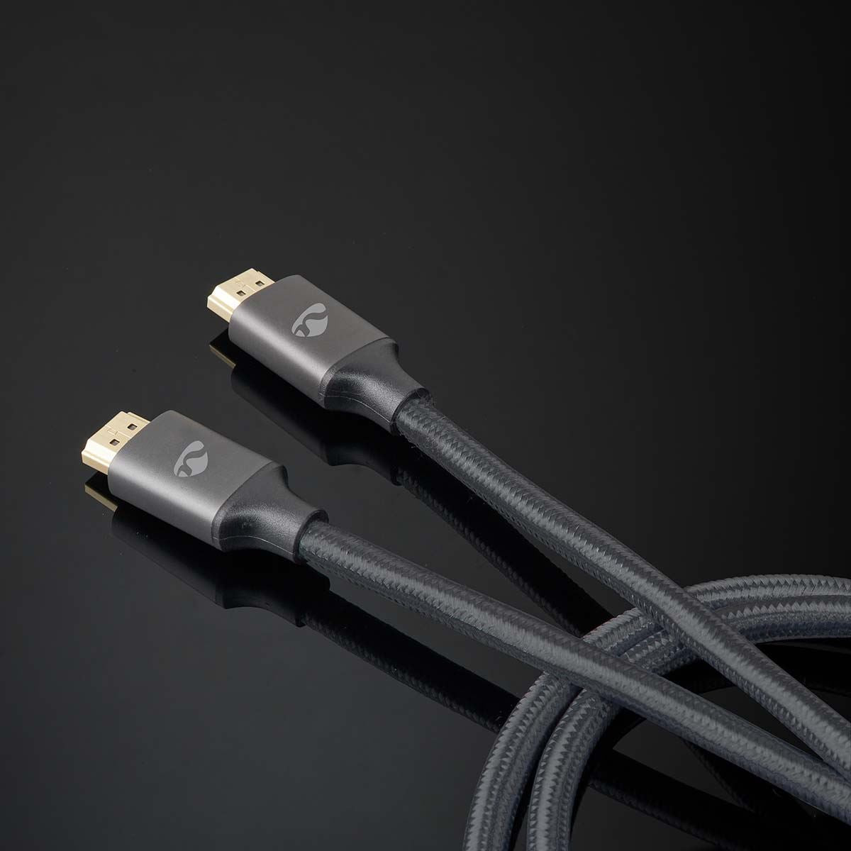 Nedis High Speed HDMI™ Cable with Ethernet | HDMI™ Connector | HDMI™ Connector | 4K@60Hz | ARC | 18 Gbps | 2.00 m | Round | Cotton | Grey / Gun Metal Grey | Cover Window Box