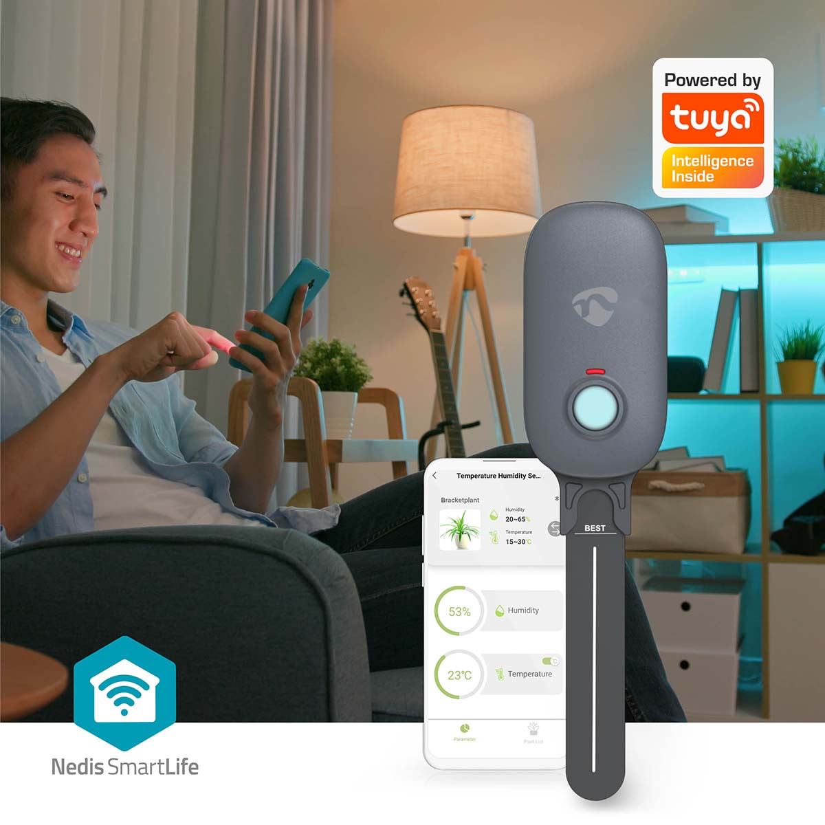 Nedis SmartLife Soil Moisture Meter | Bluetooth® | Battery Powered | IP55 | 0 - 100 | Android™ / IOS