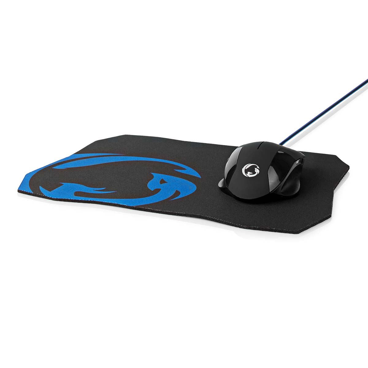 Nedis Gaming Mouse & Mouse Pad Set | Wired | 1200 / 2400 / 4800 / 7200 dpi | Adjustable DPI | Number of buttons: 6 | Right-Handed | 1.50 m | Without Lighting